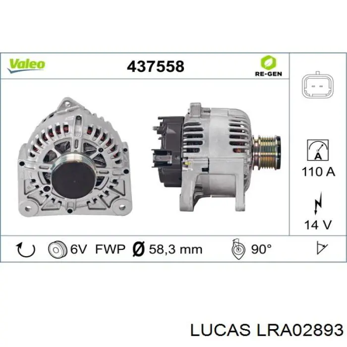 LRA02893 Lucas alternador