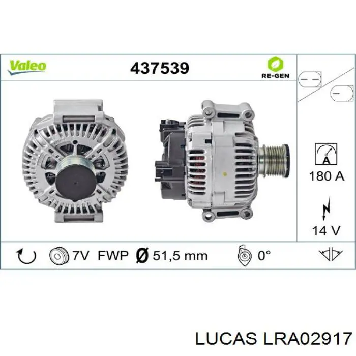 Alternador del motor Lucas LRA02917 precio, desde 338,45 EUR