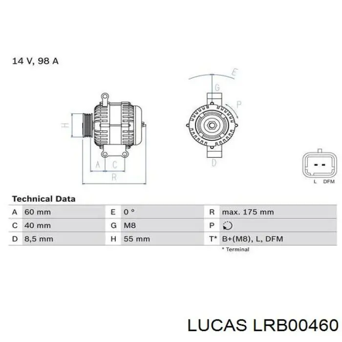 LRB00460 Lucas alternador