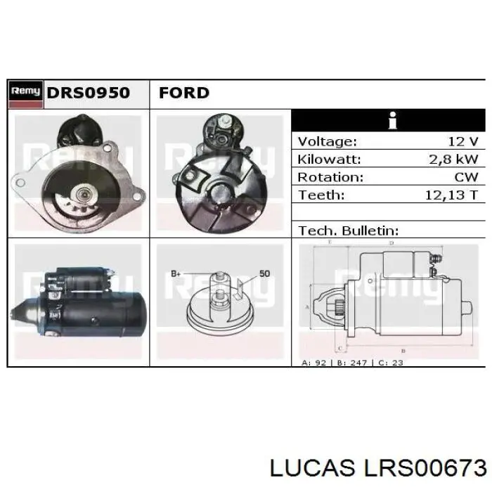 Comprar 0001362307 Ford Motores de arranque