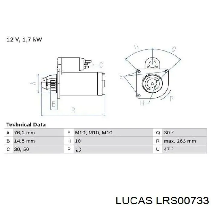 LRS00733 Lucas motor de arranque