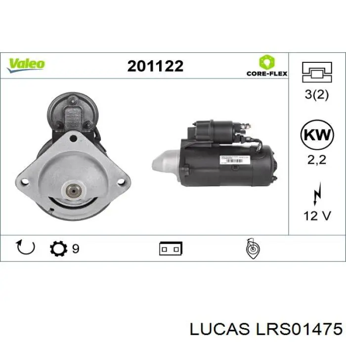 LRS01475 Lucas motor de arranque