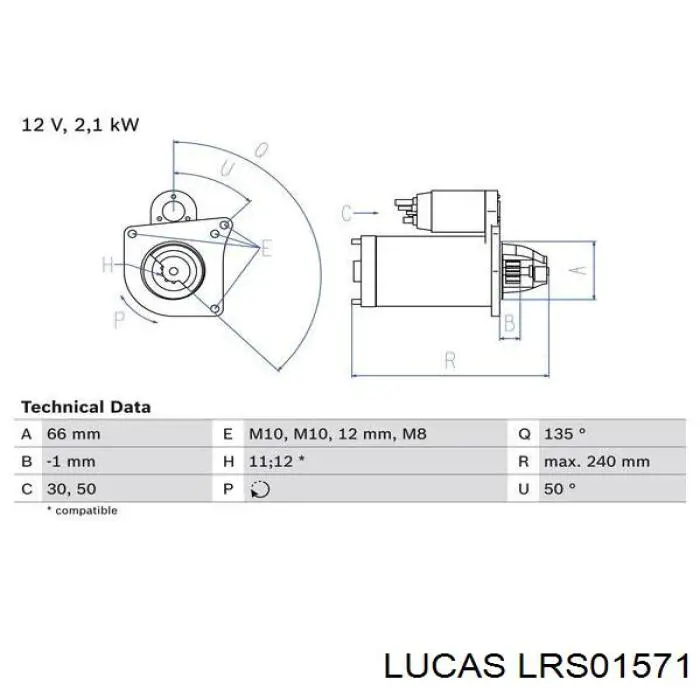 LRS01571 Lucas motor de arranque