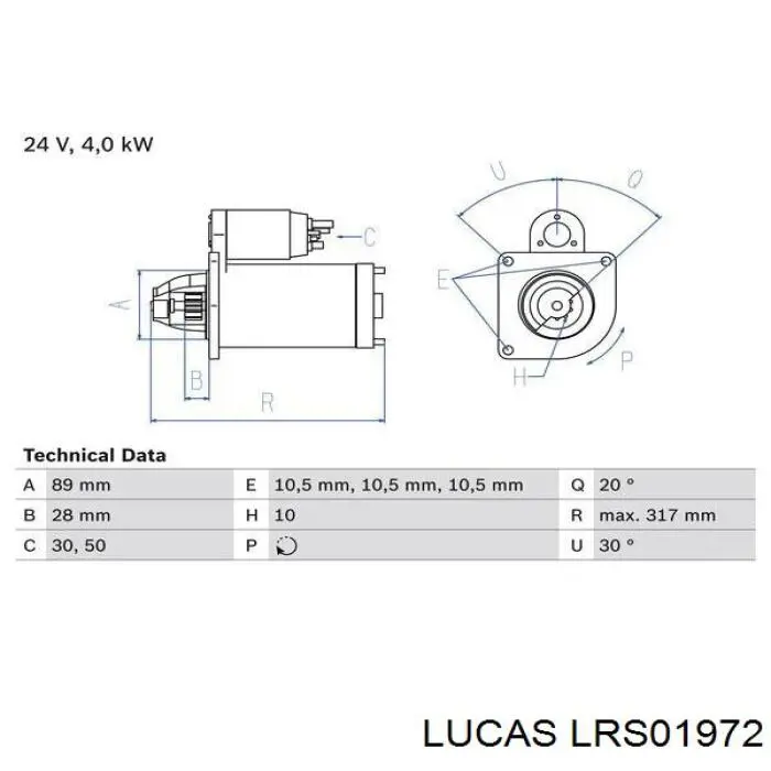 LRS01972 Lucas motor de arranque