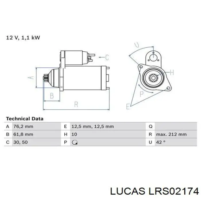 LRS02174 Lucas motor de arranque