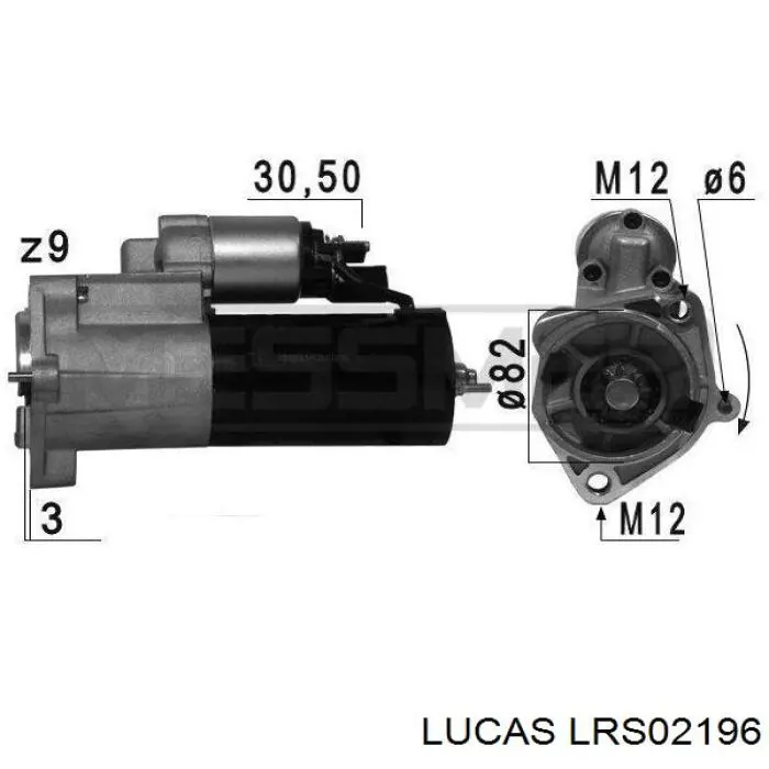 LRS02196 Lucas motor de arranque