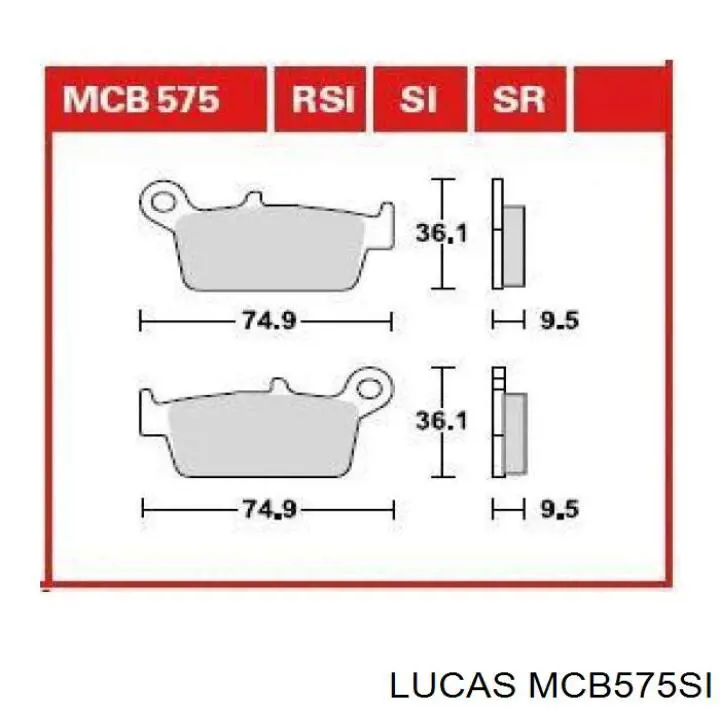 MCB575SI TRW Pastillas freno traseras