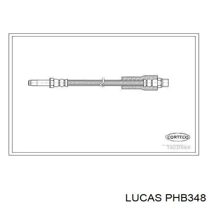 PHB348 Lucas tubo flexible de frenos trasero