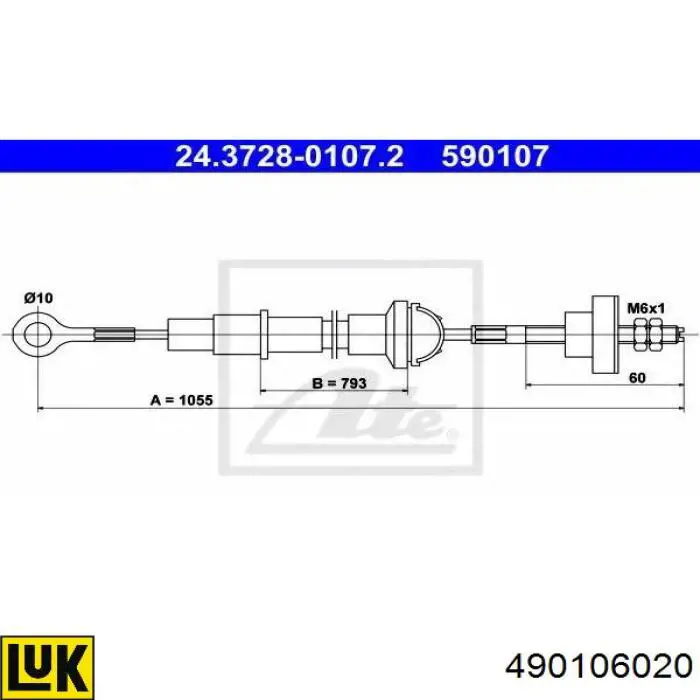 490106020 LUK cable de embrague