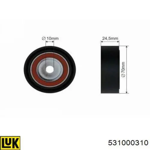 531 0003 10 LUK polea inversión / guía, correa poli v