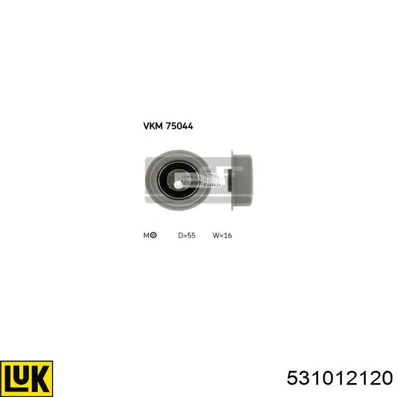 531012120 LUK tensor de la polea de la correa dentada, eje de balanceo