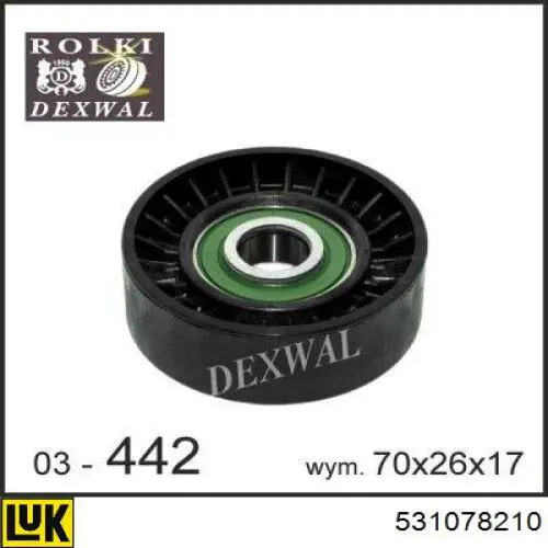 Rodillo tensor correa poli V LUK 531078210 precio, desde 26,59 EUR
