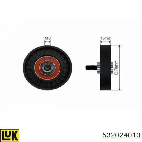 532024010 LUK polea inversión / guía, correa poli v