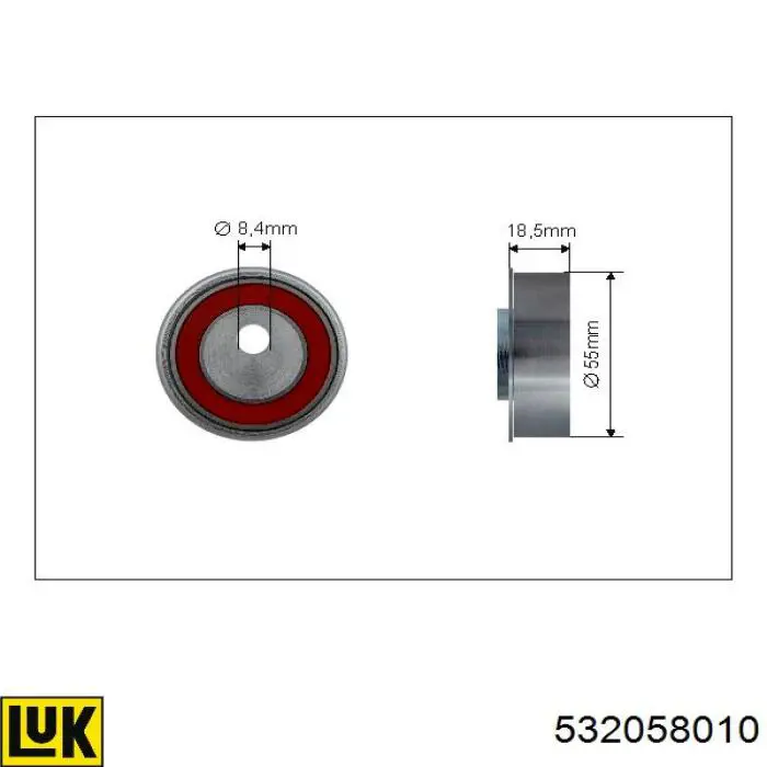 532 0580 10 LUK rodillo, correa trapecial poli v