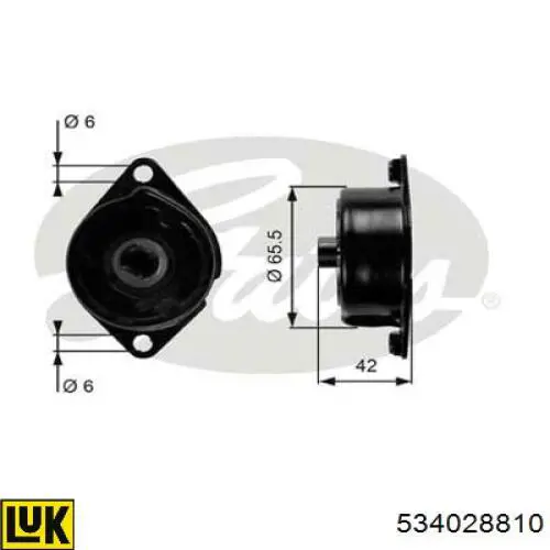 534 0288 10 LUK tensor de correa, correa poli v