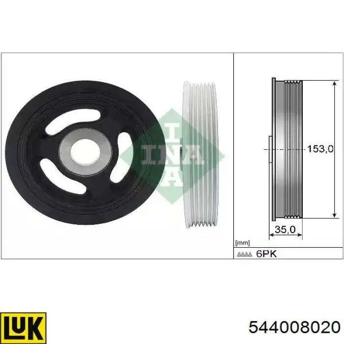 Comprar 544008020 LUK La polea del cigüeñal