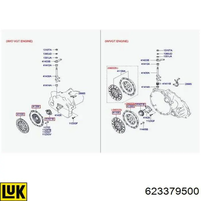 623379500 LUK kit de embrague (3 partes)