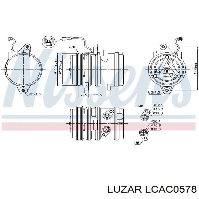 Compresor de aire acondicionado 20B0155A Eaclima