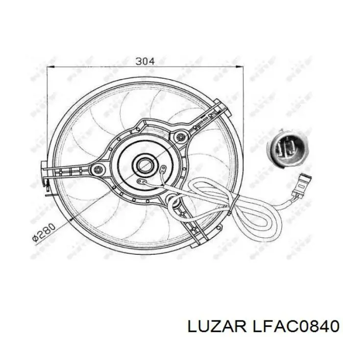 LFAC0840 Luzar ventilador (rodete +motor aire acondicionado con electromotor completo)