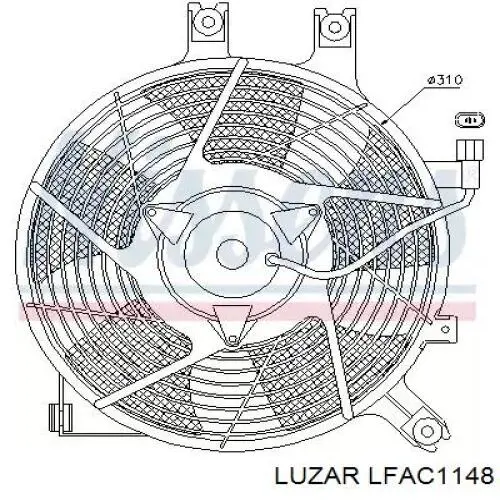 LFAC 1148 Luzar difusor de radiador, aire acondicionado, completo con motor y rodete