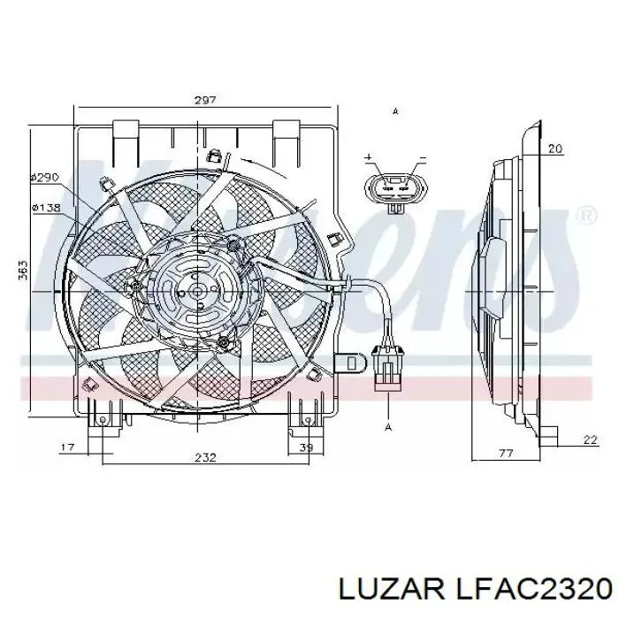 LFAC2320 Luzar ventilador para radiador de aire acondicionado