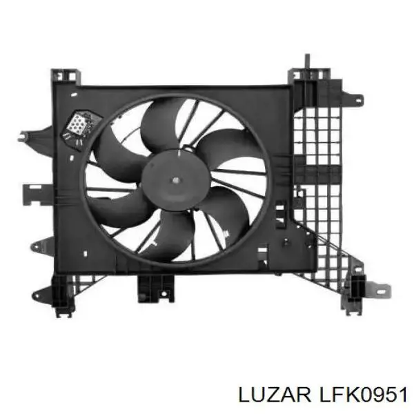 LFK0951 Luzar difusor de radiador, ventilador de refrigeración, condensador del aire acondicionado, completo con motor y rodete