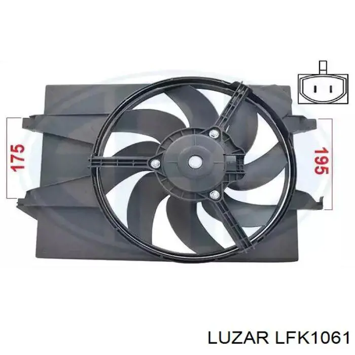 LFK1061 Luzar difusor de radiador, ventilador de refrigeración, condensador del aire acondicionado, completo con motor y rodete