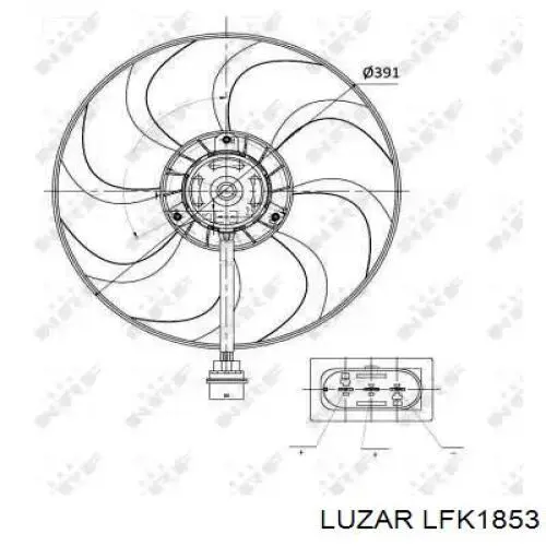 Ventilador eléctrico de aire acondicionado completo (motor y aspa) LFK1853 Luzar