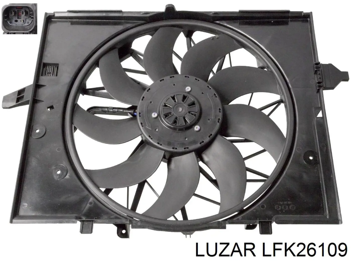 LFK26109 Luzar difusor de radiador, ventilador de refrigeración, condensador del aire acondicionado, completo con motor y rodete