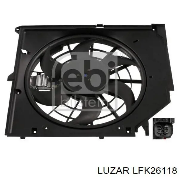 LFK26118 Luzar difusor de radiador, ventilador de refrigeración, condensador del aire acondicionado, completo con motor y rodete