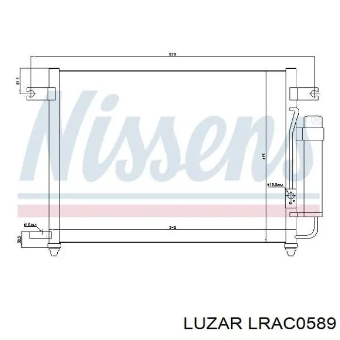 LRAC0589 Luzar Radiador de aire acondicionado