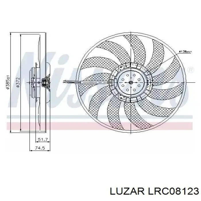 LRC08123 Luzar radiador refrigeración del motor