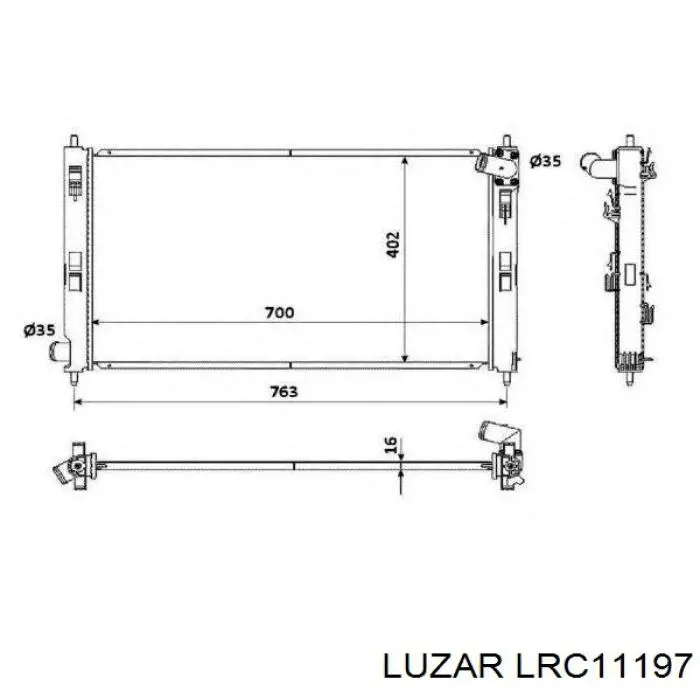 LRC11197 Luzar radiador