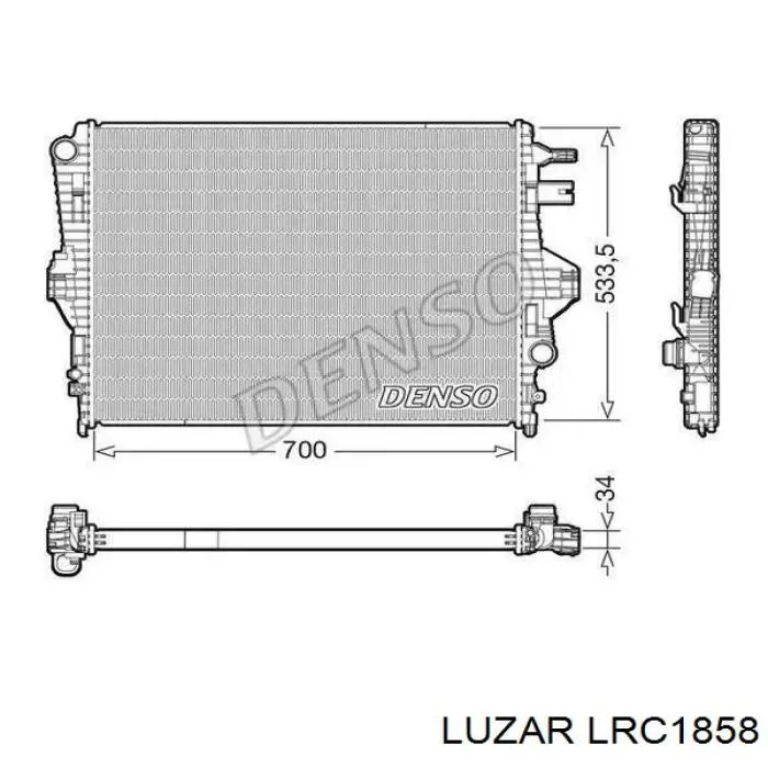 LRc1858 Luzar radiador refrigeración del motor