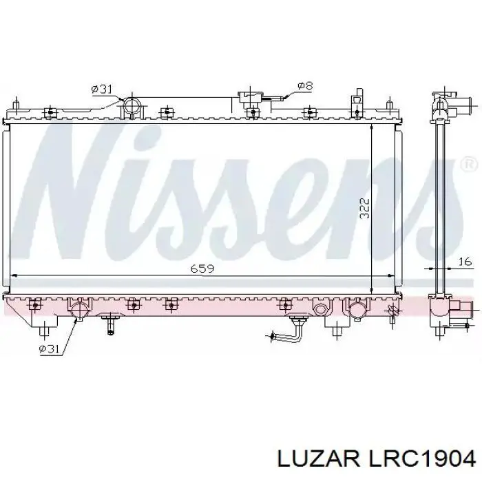 LRc1904 Luzar radiador refrigeración del motor