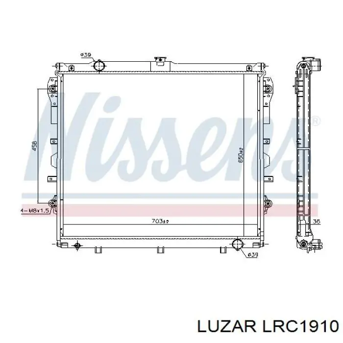 LRc1910 Luzar radiador refrigeración del motor