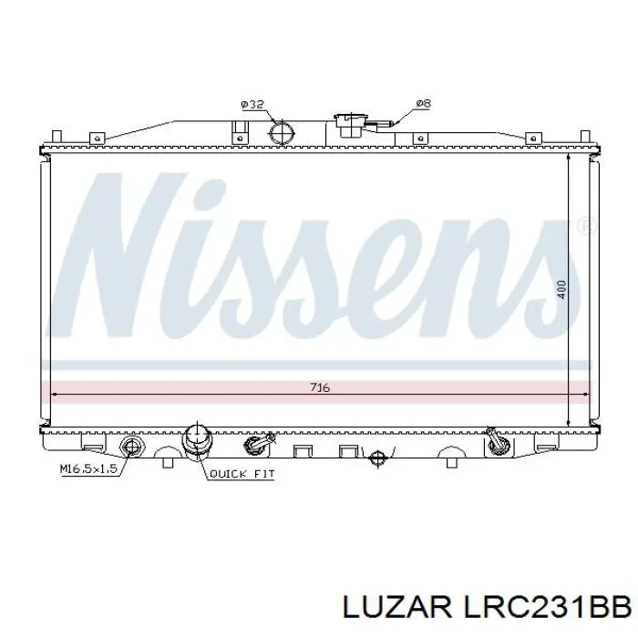 LRc231BB Luzar radiador refrigeración del motor