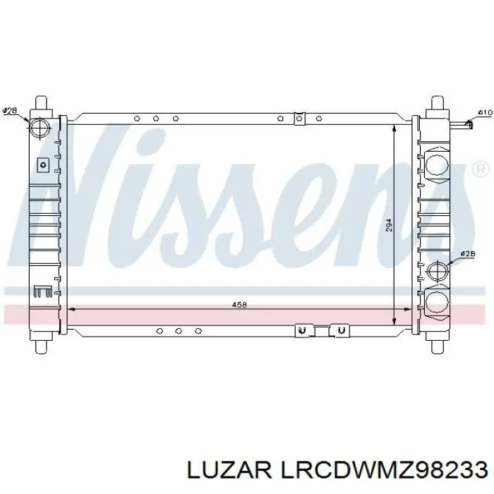 LRcDWMz98233 Luzar radiador refrigeración del motor