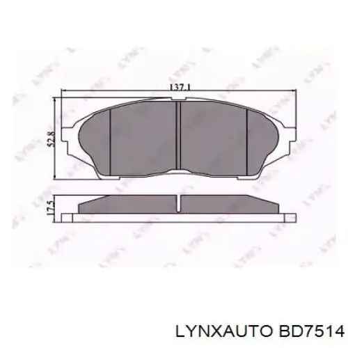 BD7514 Lynxauto pastillas de freno delanteras