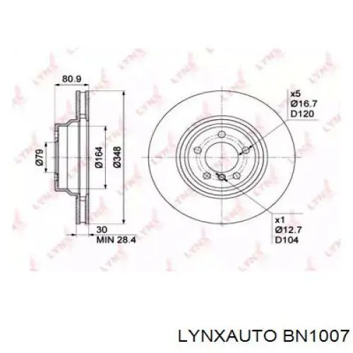 BN1007 Lynxauto freno de disco delantero