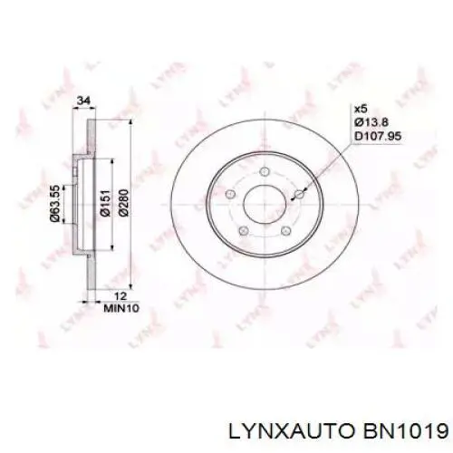 Disco de freno trasero Jaguar X-type CF1