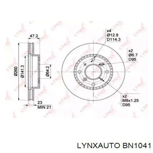 BN1041 Lynxauto freno de disco delantero