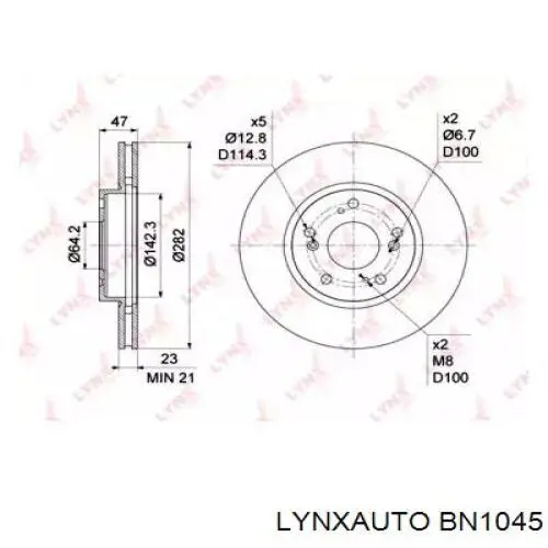 BN1045 Lynxauto freno de disco delantero