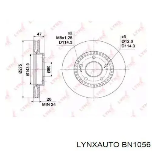 BN1056 Lynxauto freno de disco delantero