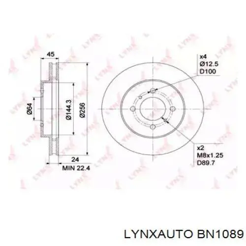 BN1089 Lynxauto freno de disco delantero