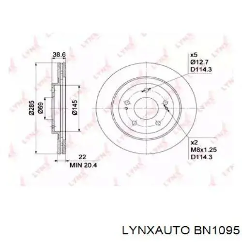 BN1095 Lynxauto freno de disco delantero