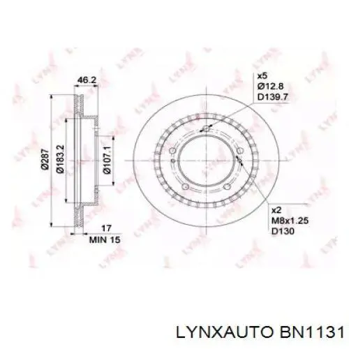 BN1131 Lynxauto freno de disco delantero