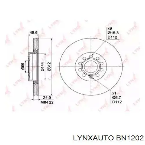Freno de disco delantero Volkswagen Caddy 2 9K9