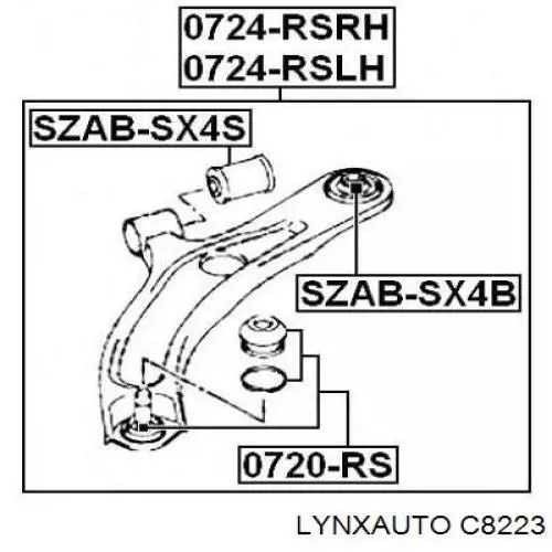 C8223 Lynxauto silentblock de suspensión delantero inferior