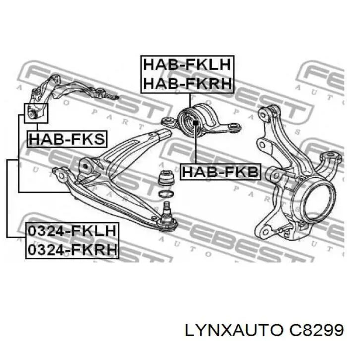 C8299 Lynxauto silentblock de suspensión delantero inferior